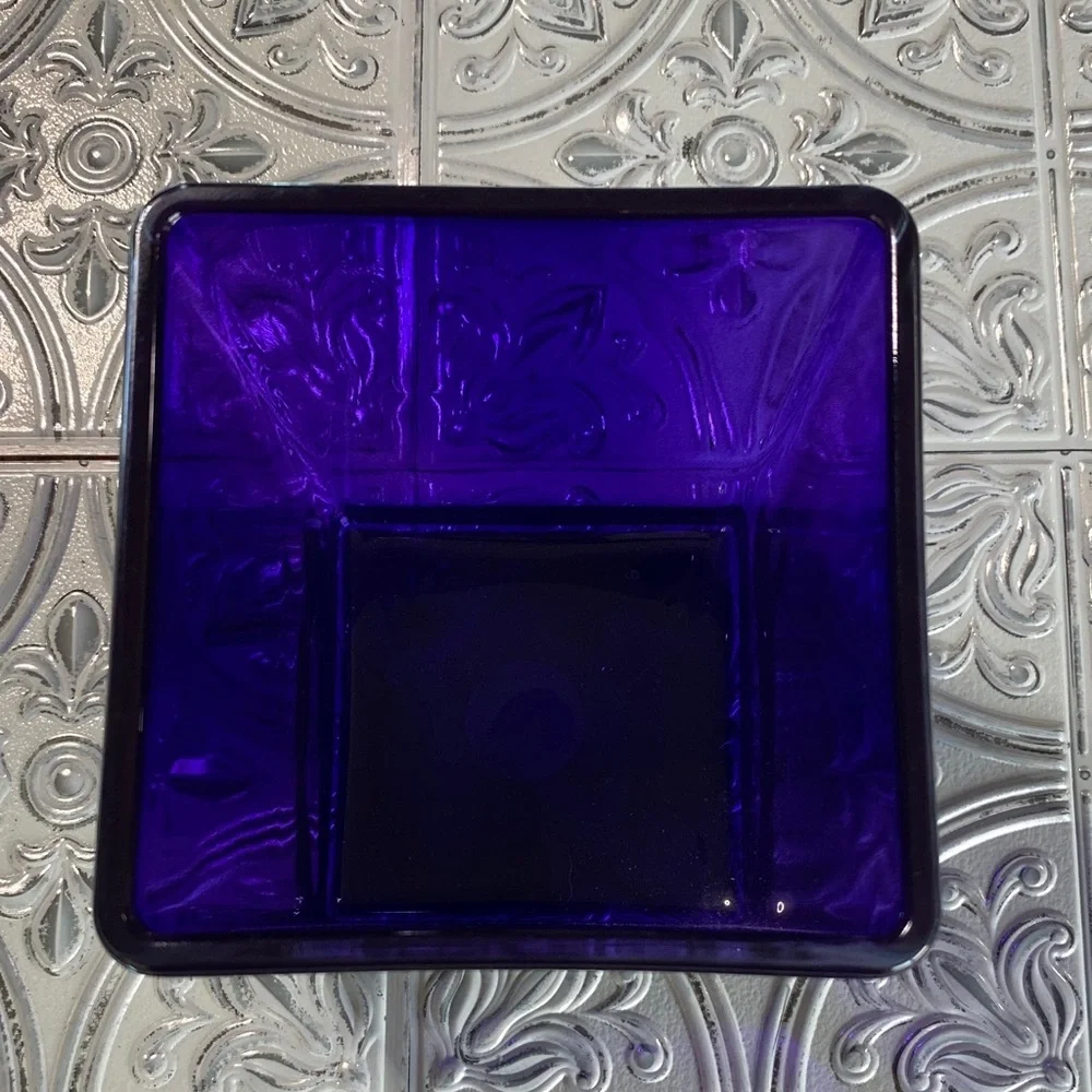 Teleflora Purple Glass Square Cube Vase l Made In Poland